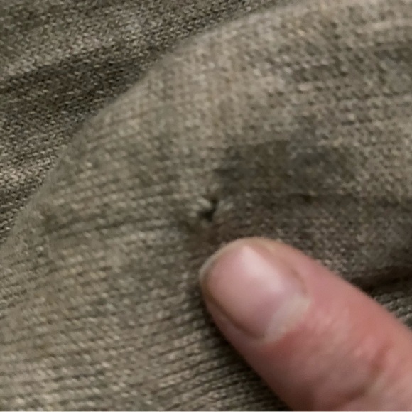 Banana Republic Softest Knit Tan Hoodie w Elbow Patches Merino Extra Fine Wool L - Picture 4 of 9